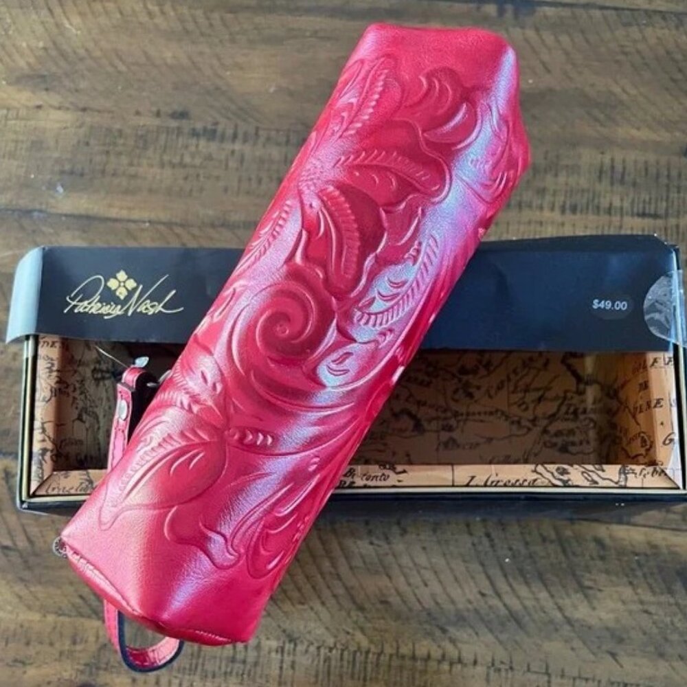 Patricia Nash "Isla" Tooled Leather Cosmetic/Pencil Pouch - Picture 3 of 6